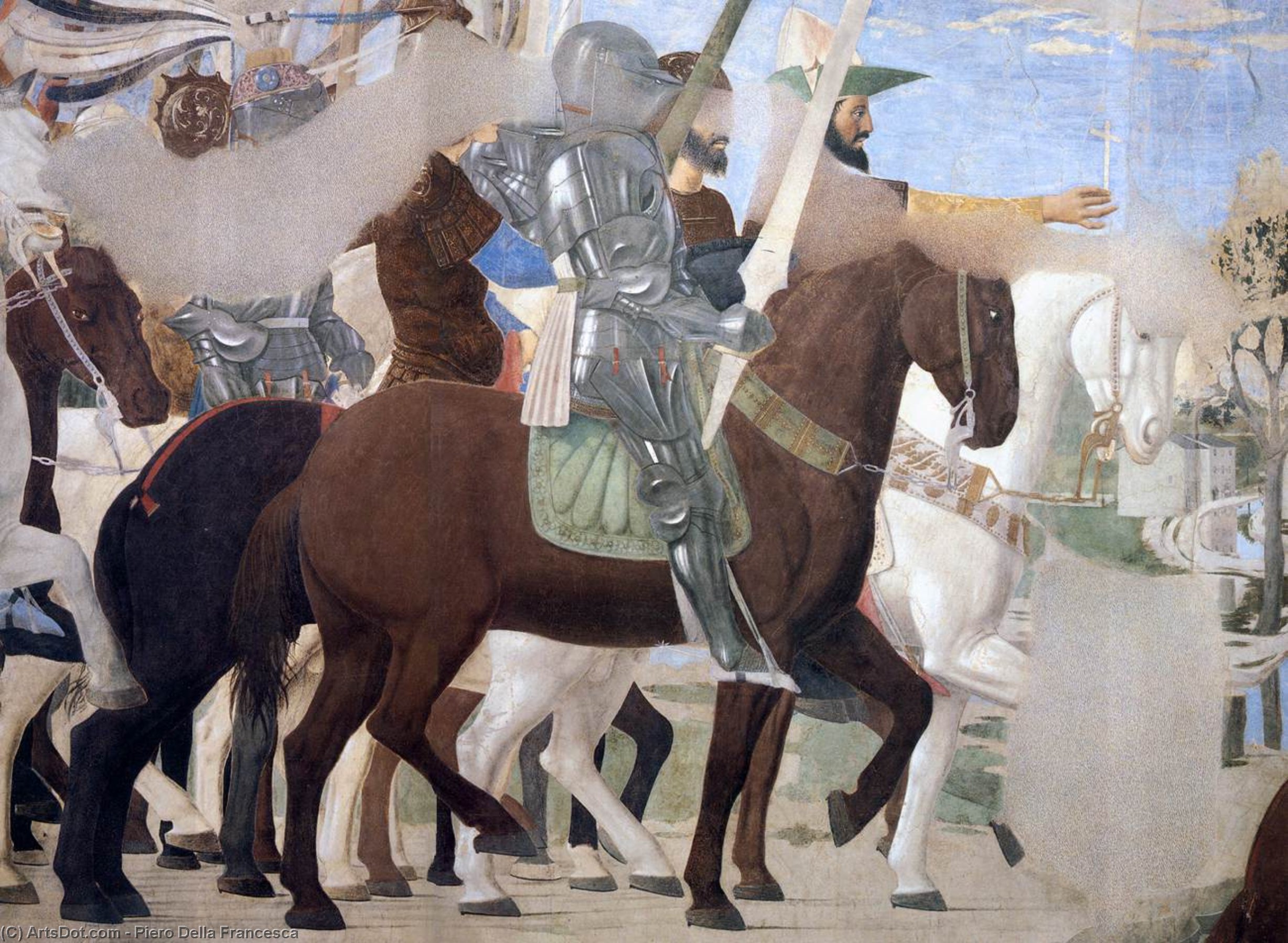 Wikioo.org - Bách khoa toàn thư về mỹ thuật - Vẽ tranh, Tác phẩm nghệ thuật Piero Della Francesca - 5. Constantine's Victory over Maxentius (detail)
