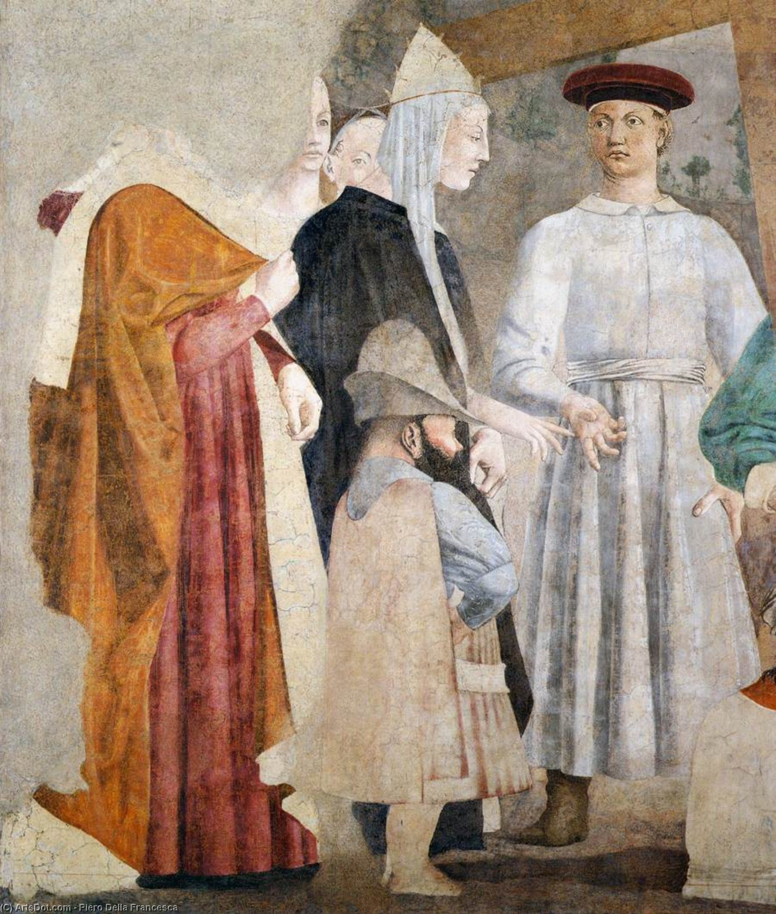 Wikioo.org - Die Enzyklopädie bildender Kunst - Malerei, Kunstwerk von Piero Della Francesca - 7a  auffindend  von  der  wahr  kreuz  Ausschnitt
