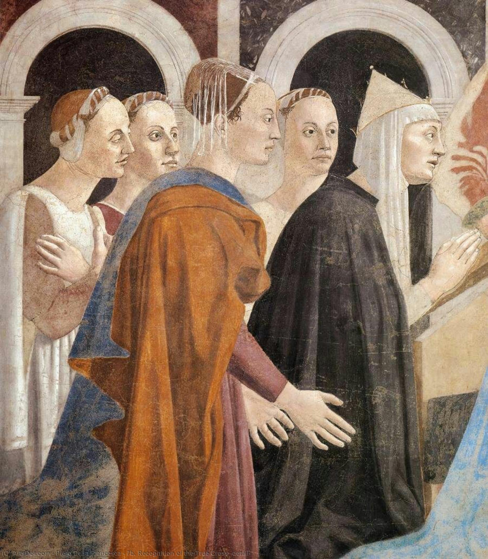 Wikioo.org – La Enciclopedia de las Bellas Artes - Pintura, Obras de arte de Piero Della Francesca - 7b  Reconocimiento  todaclasede  el  cierto  Cruzar  Detalle
