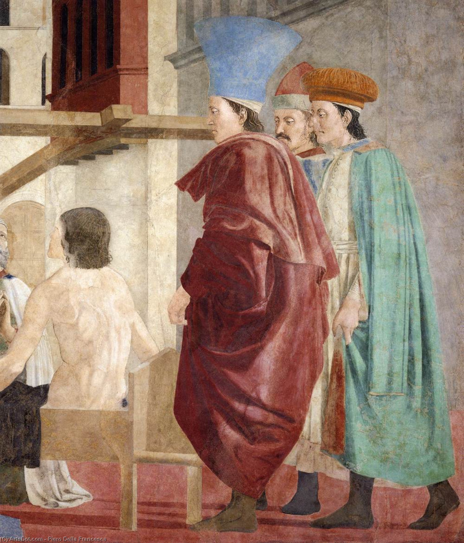 Wikioo.org - Bách khoa toàn thư về mỹ thuật - Vẽ tranh, Tác phẩm nghệ thuật Piero Della Francesca - 7b. Recognition of the True Cross (detail)