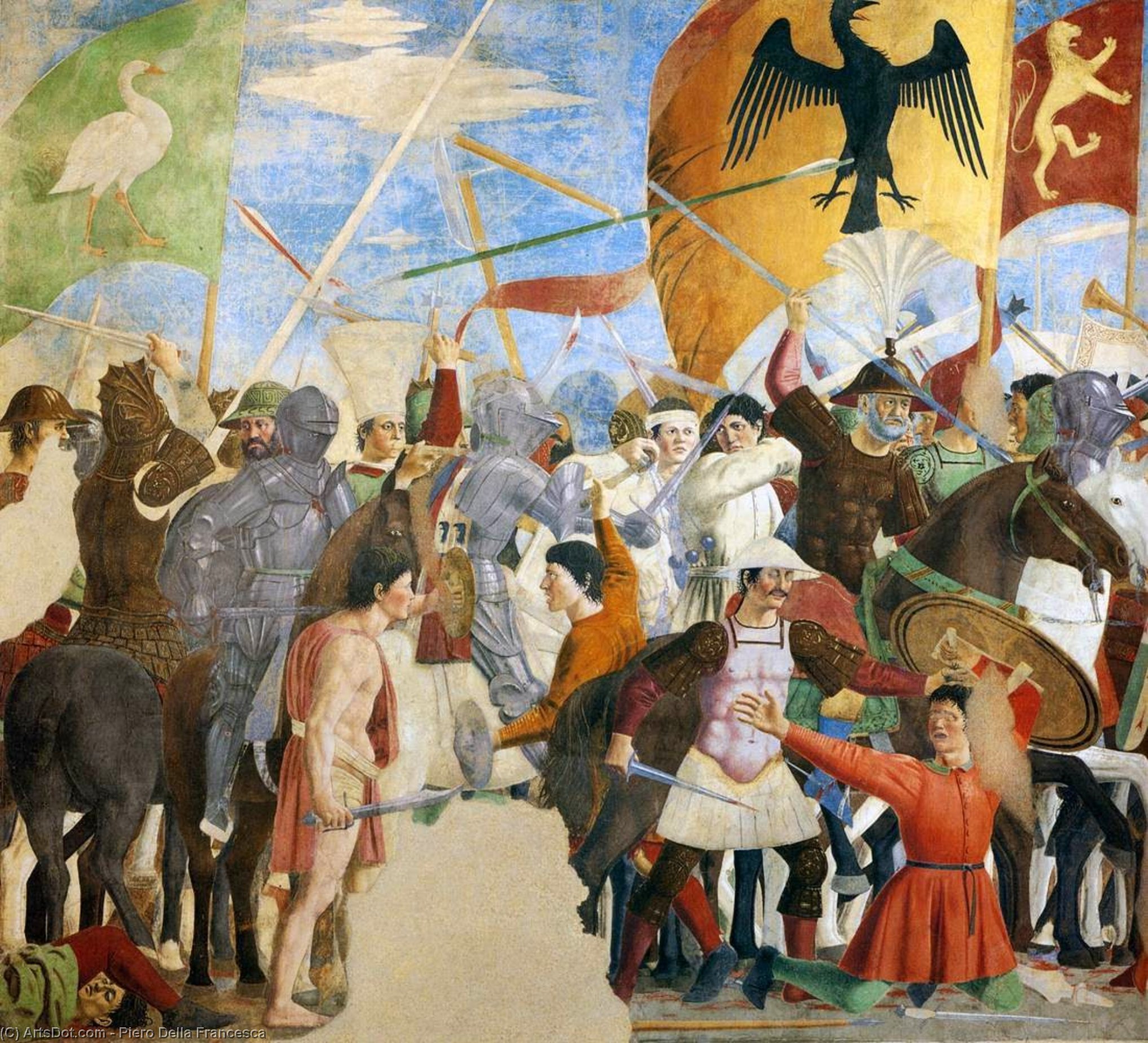 WikiOO.org – 美術百科全書 - 繪畫，作品 Piero Della Francesca - 8 . 赫拉克和chosroes之间的战斗 ( 详细 )