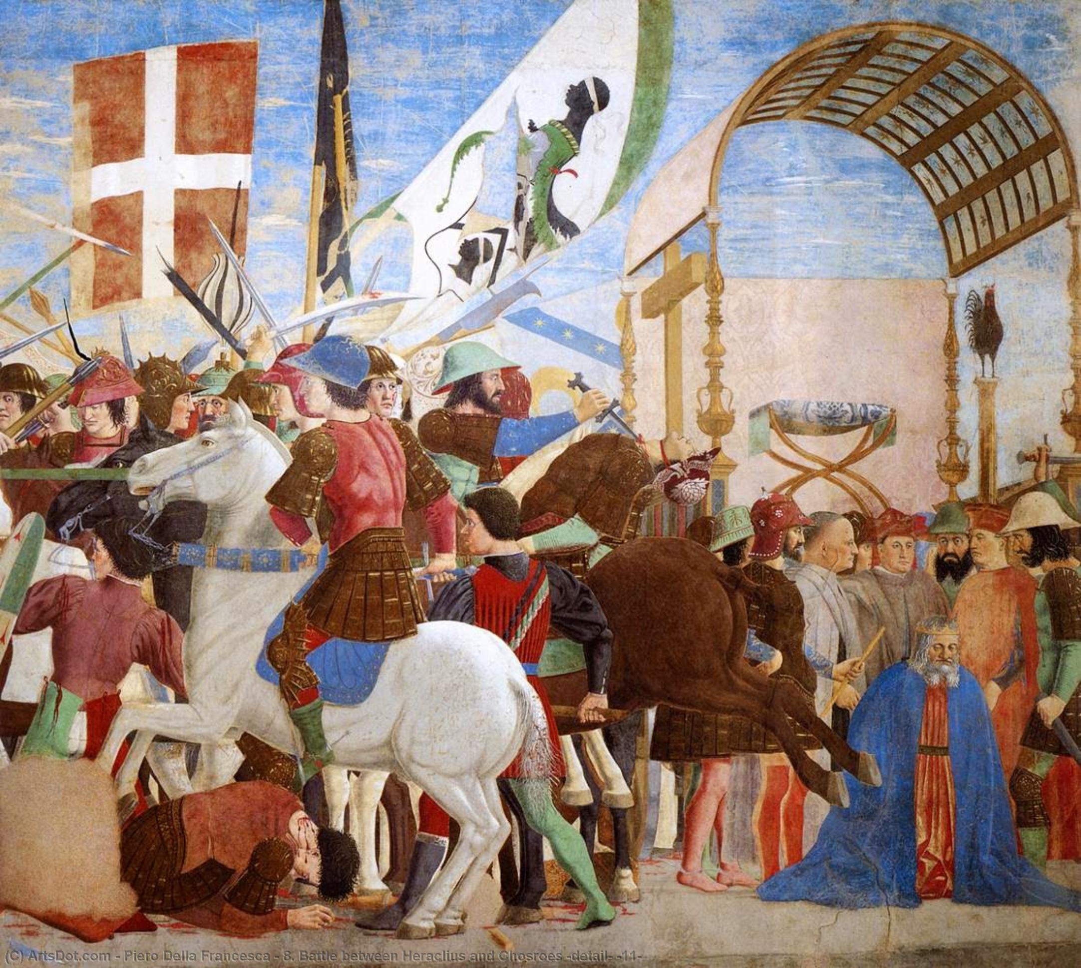 WikiOO.org - Enciklopedija likovnih umjetnosti - Slikarstvo, umjetnička djela Piero Della Francesca - 8. Battle between Heraclius and Chosroes (detail) (11)