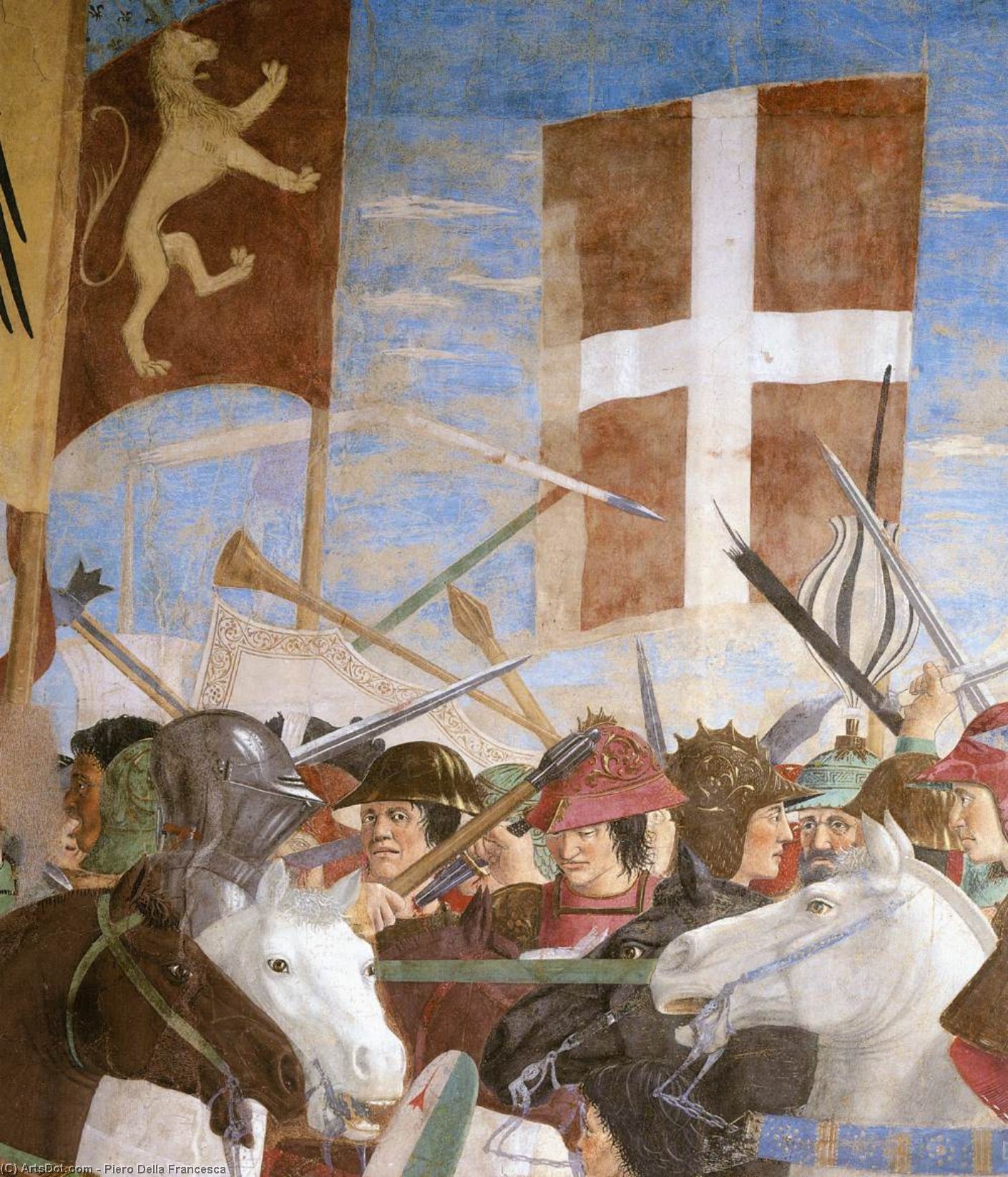 Wikioo.org - Bách khoa toàn thư về mỹ thuật - Vẽ tranh, Tác phẩm nghệ thuật Piero Della Francesca - 8. Battle between Heraclius and Chosroes (detail) (12)
