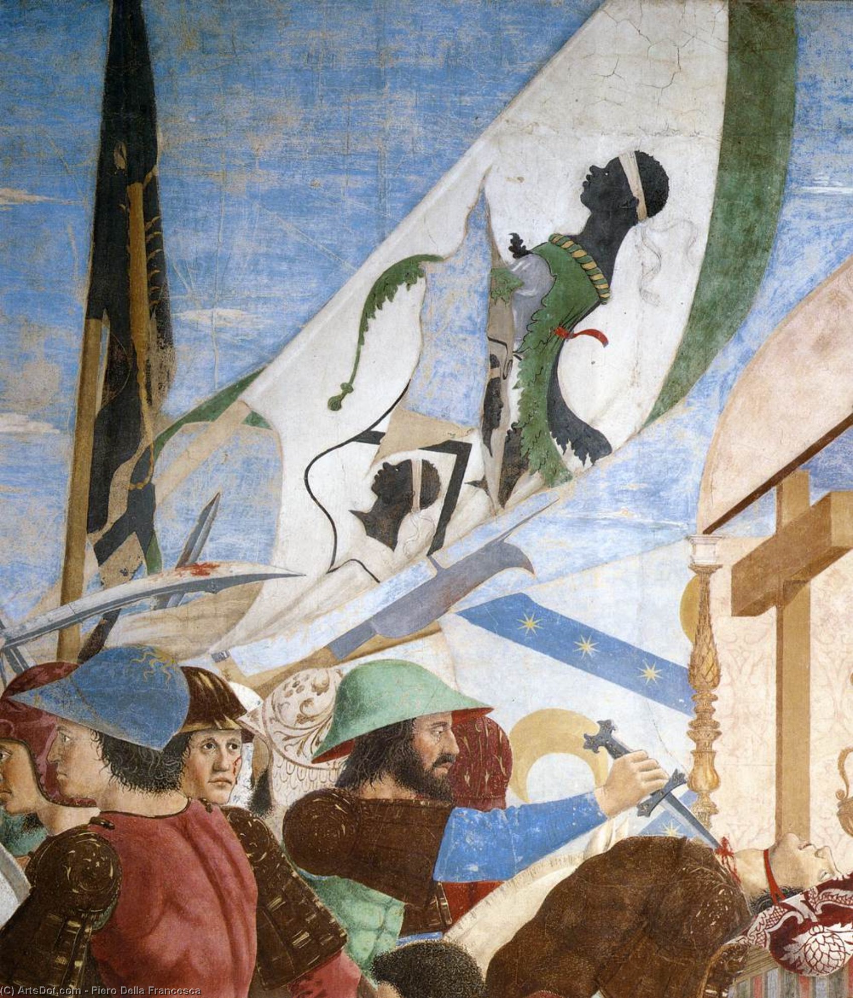 WikiOO.org - Enciklopedija likovnih umjetnosti - Slikarstvo, umjetnička djela Piero Della Francesca - 8. Battle between Heraclius and Chosroes (detail) (15)