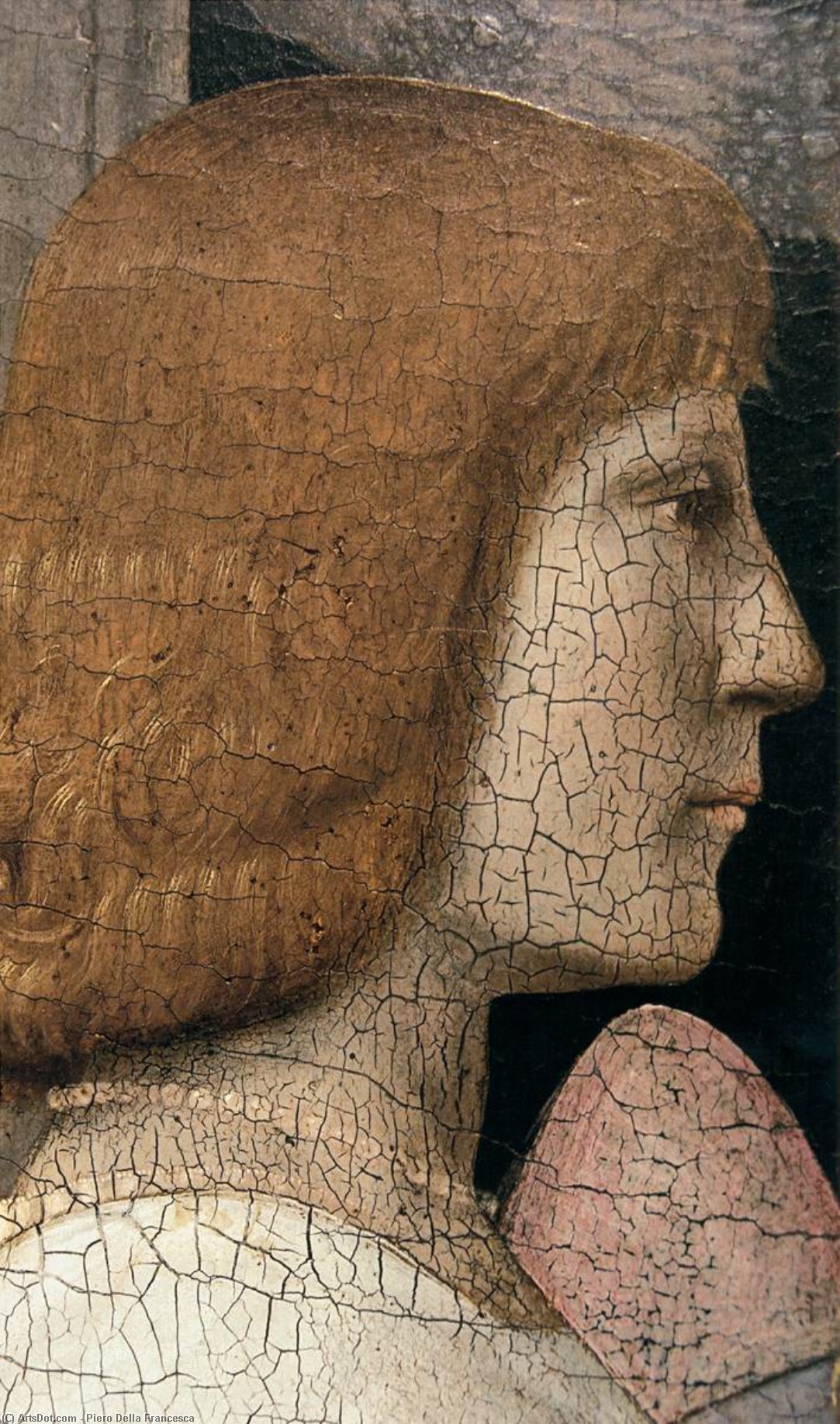 WikiOO.org - Encyclopedia of Fine Arts - Maleri, Artwork Piero Della Francesca - Madonna and Child Attended by Angels (detail)