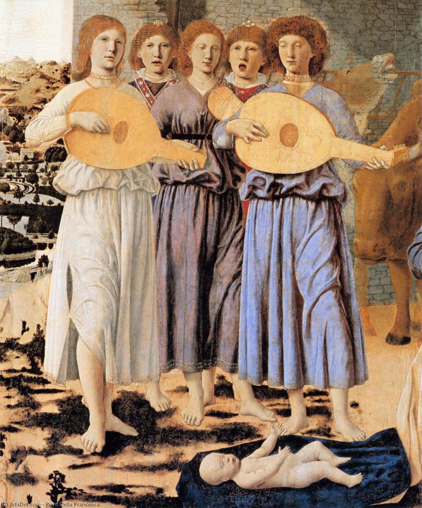 WikiOO.org - Encyclopedia of Fine Arts - Maleri, Artwork Piero Della Francesca - Nativity (detail)