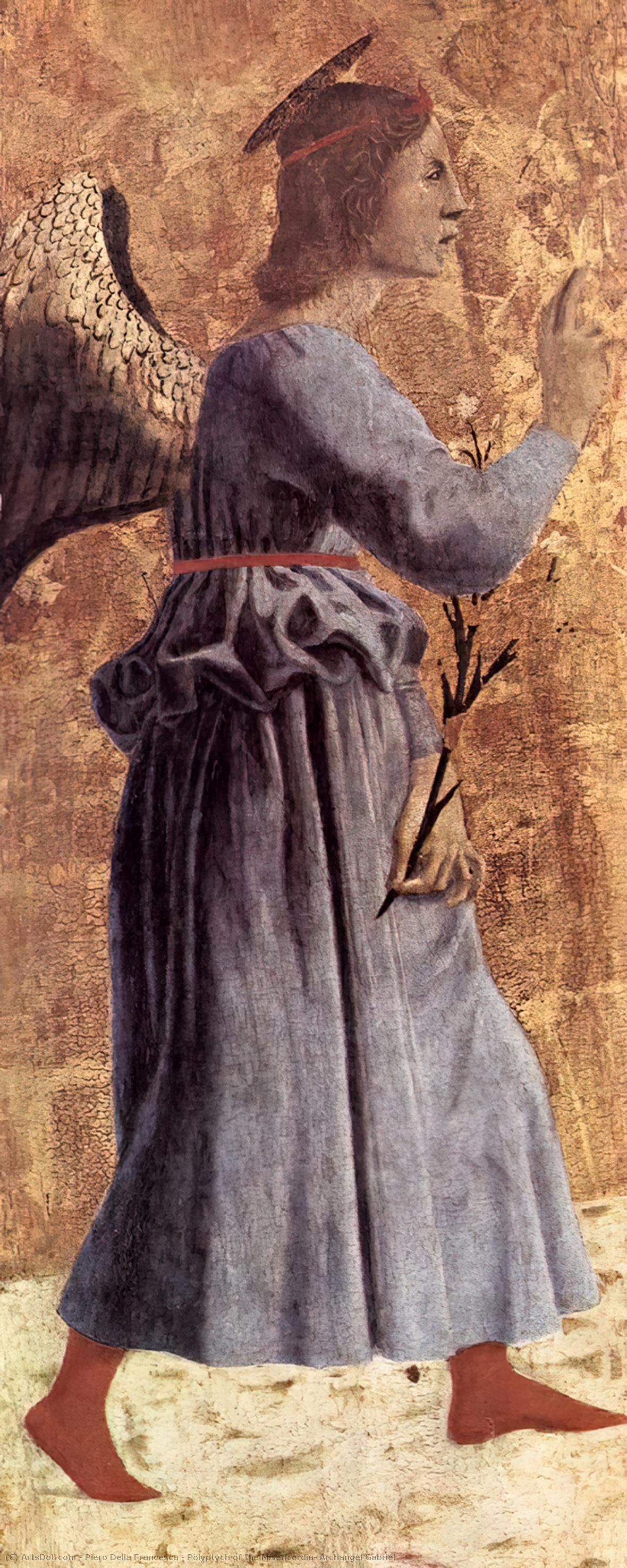 Wikioo.org – La Enciclopedia de las Bellas Artes - Pintura, Obras de arte de Piero Della Francesca - políptico de la misericordia : arcángel gabriel