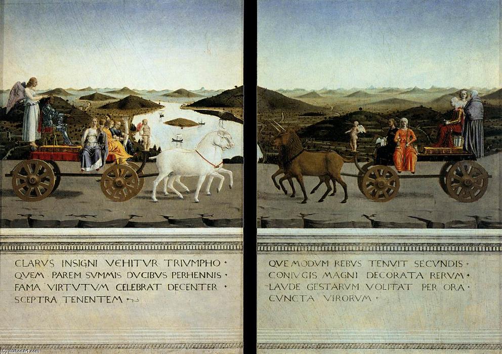 Wikioo.org – L'Enciclopedia delle Belle Arti - Pittura, Opere di Piero Della Francesca - Ritratti di federico da montefeltro e sua moglie battista sforza ( inverso lati )