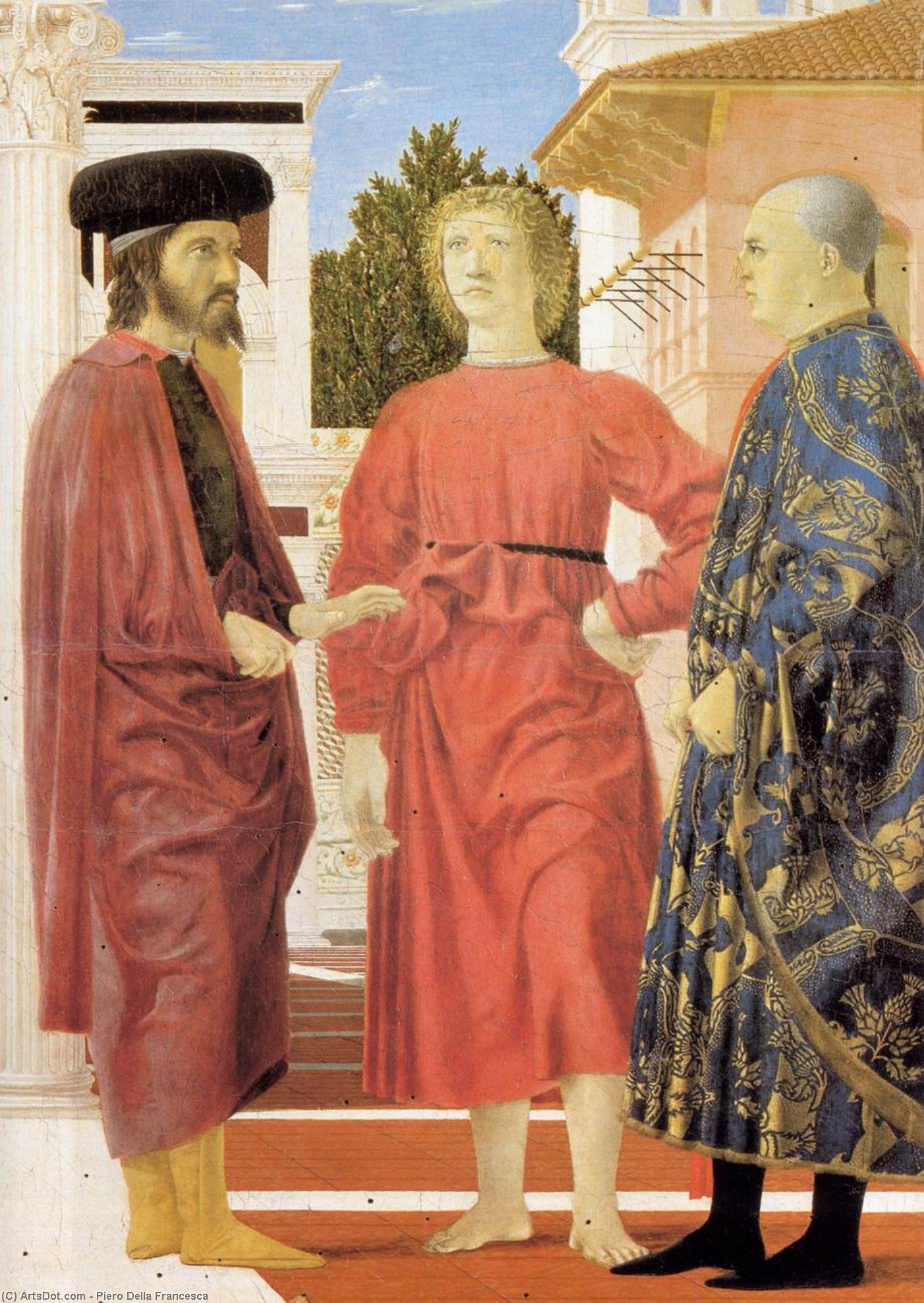 Wikioo.org – L'Enciclopedia delle Belle Arti - Pittura, Opere di Piero Della Francesca - La Flagellazione particolare