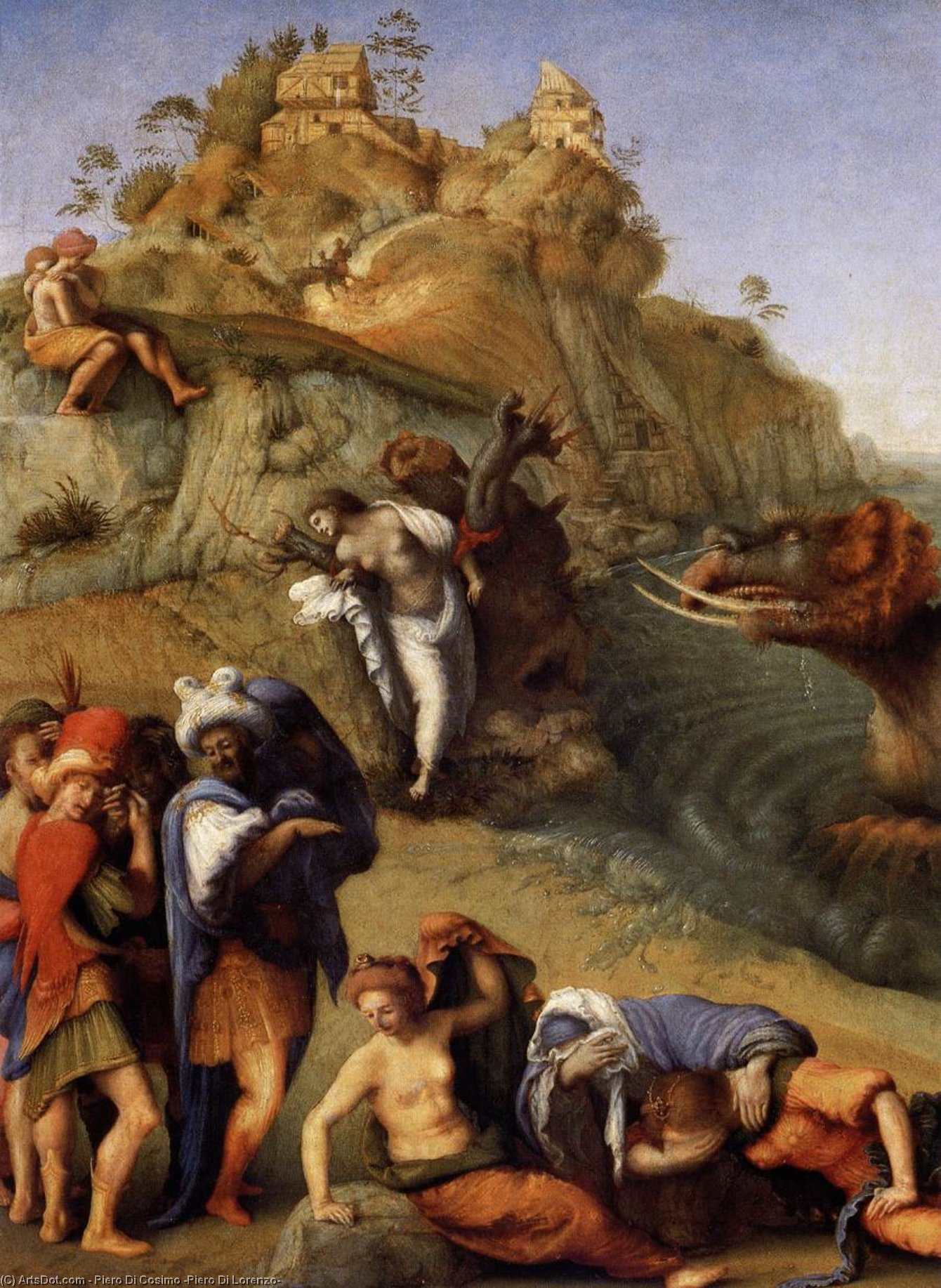 Wikioo.org - The Encyclopedia of Fine Arts - Painting, Artwork by Piero Di Cosimo (Piero Di Lorenzo) - Perseus Frees Andromeda (detail)