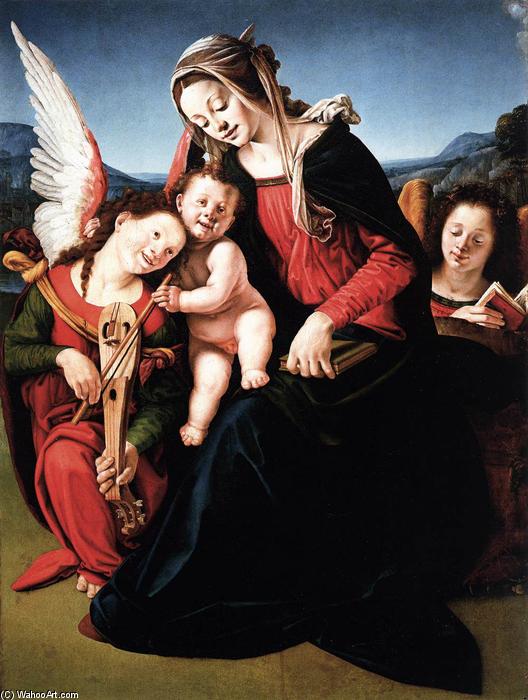 WikiOO.org - Encyclopedia of Fine Arts - Lukisan, Artwork Piero Di Cosimo (Piero Di Lorenzo) - Virgin and Child with Two Angels
