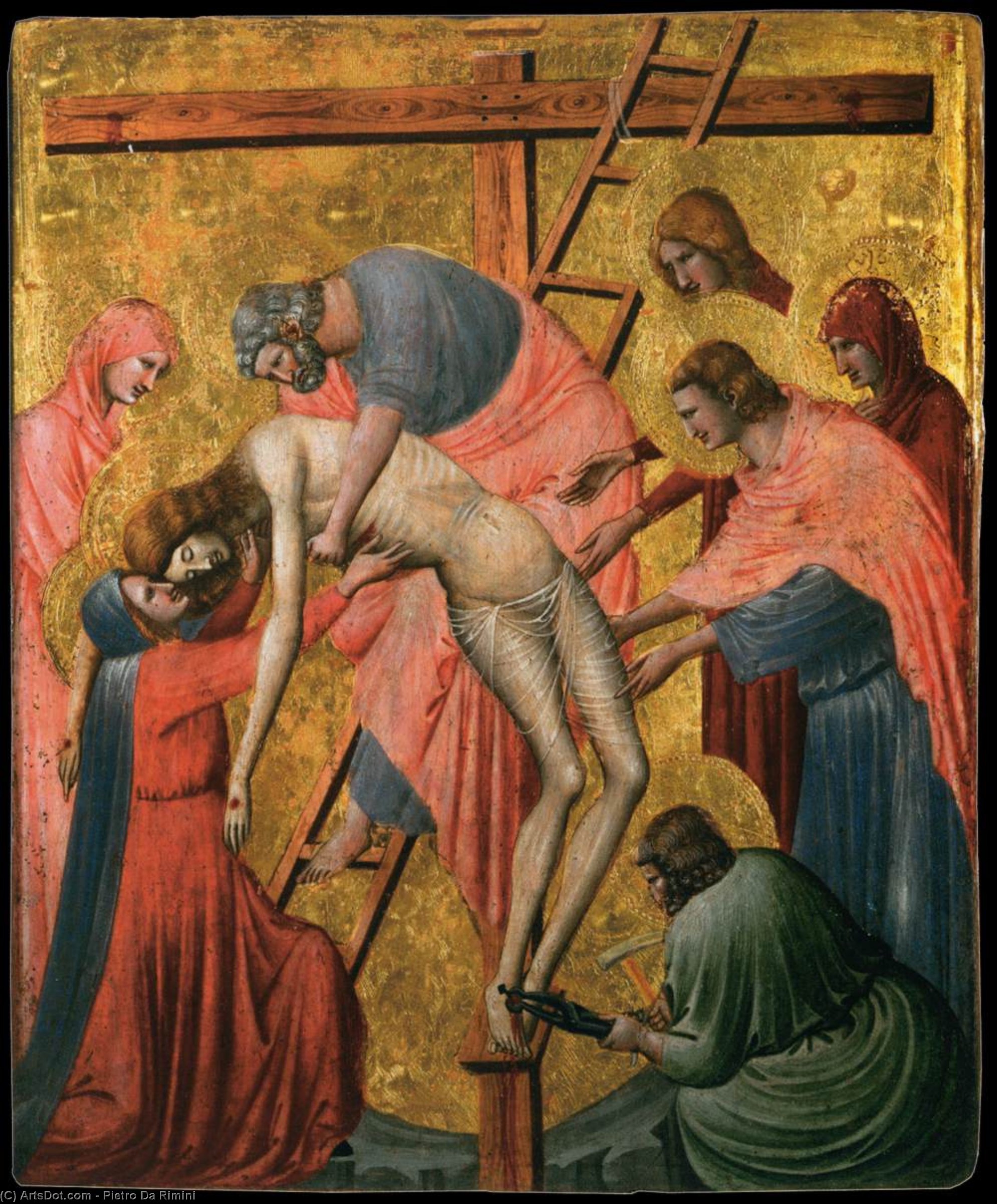 WikiOO.org - Енциклопедия за изящни изкуства - Живопис, Произведения на изкуството Pietro Da Rimini - Deposition from the Cross
