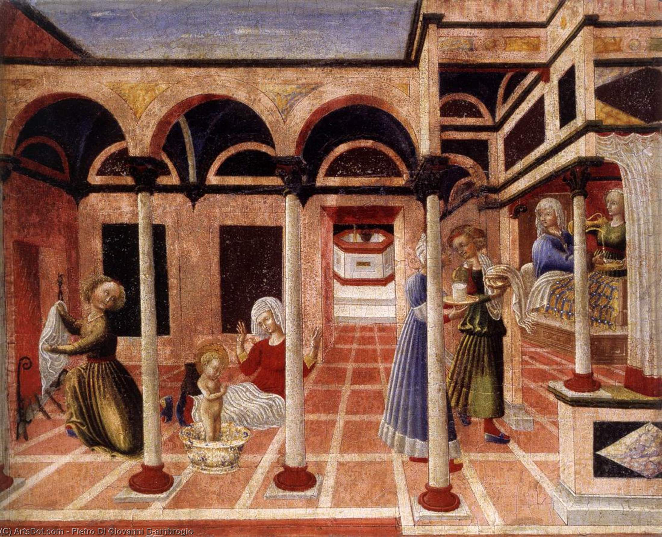 Wikioo.org - The Encyclopedia of Fine Arts - Painting, Artwork by Pietro Di Giovanni D'ambrogio - Birth of St Nicholas