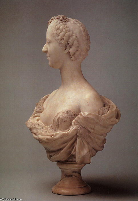 Wikioo.org – La Enciclopedia de las Bellas Artes - Pintura, Obras de arte de Jean Baptiste Pigalle - Busto de Madame de Pompadour