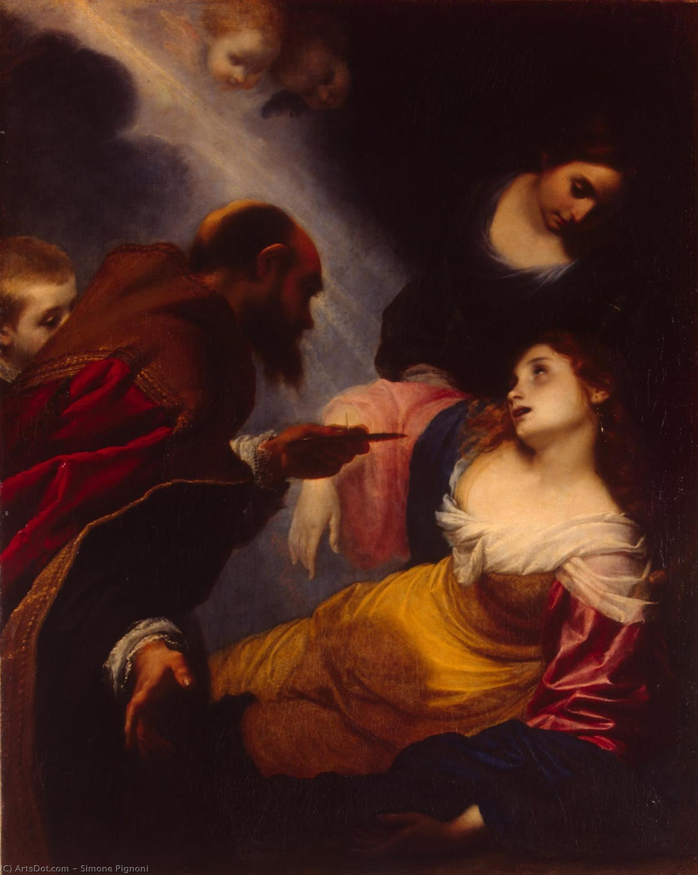 Wikioo.org - The Encyclopedia of Fine Arts - Painting, Artwork by Simone Pignoni - Death of St Petronilla