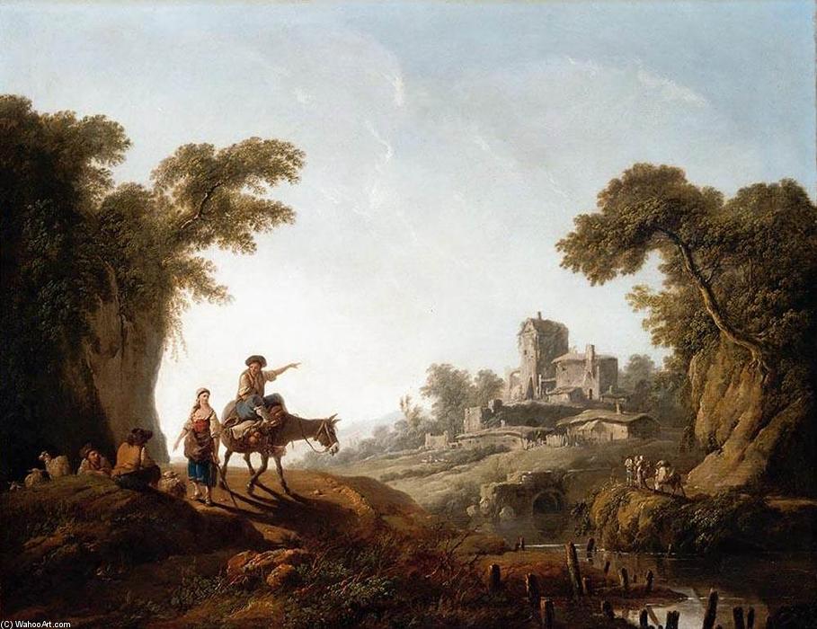 Wikioo.org - The Encyclopedia of Fine Arts - Painting, Artwork by Jean Baptiste Pillement - River Landscape