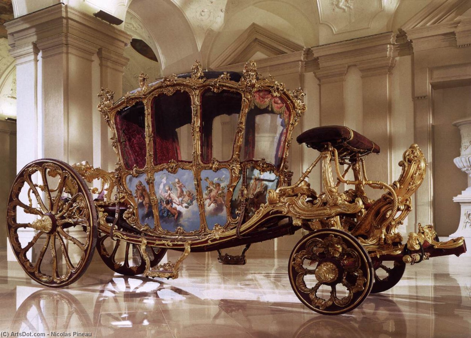 Wikioo.org - The Encyclopedia of Fine Arts - Painting, Artwork by Nicolas Pineau - Golden Carriage