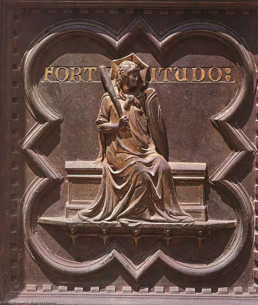Wikioo.org - The Encyclopedia of Fine Arts - Painting, Artwork by Andrea Pisano - Fortitude (panel of the south doors)