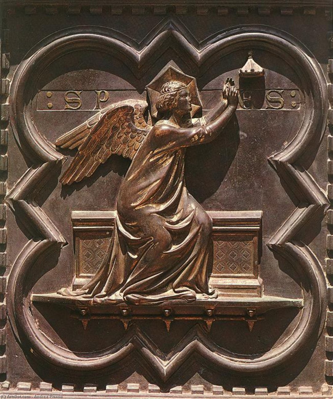 Wikioo.org - The Encyclopedia of Fine Arts - Painting, Artwork by Andrea Pisano - Hope (panel of the south doors)