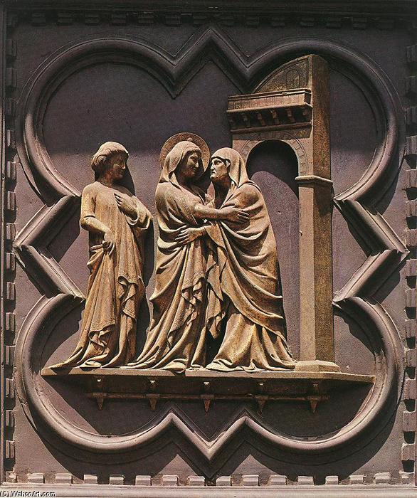Wikioo.org - The Encyclopedia of Fine Arts - Painting, Artwork by Andrea Pisano - The Visitation (panel of the south doors)