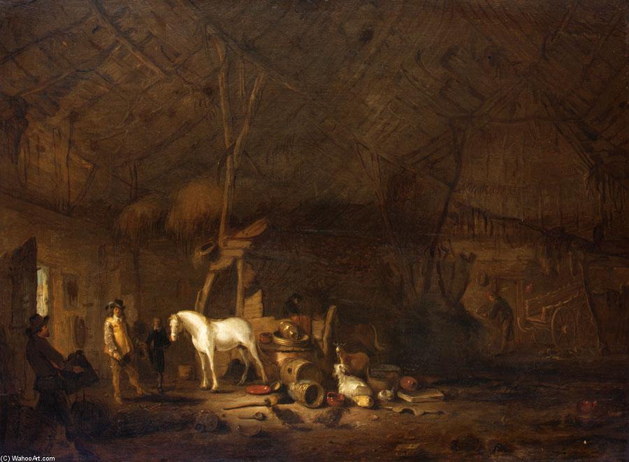 WikiOO.org - אנציקלופדיה לאמנויות יפות - ציור, יצירות אמנות Egbert Lievensz Van Der Poel - Barn Interior