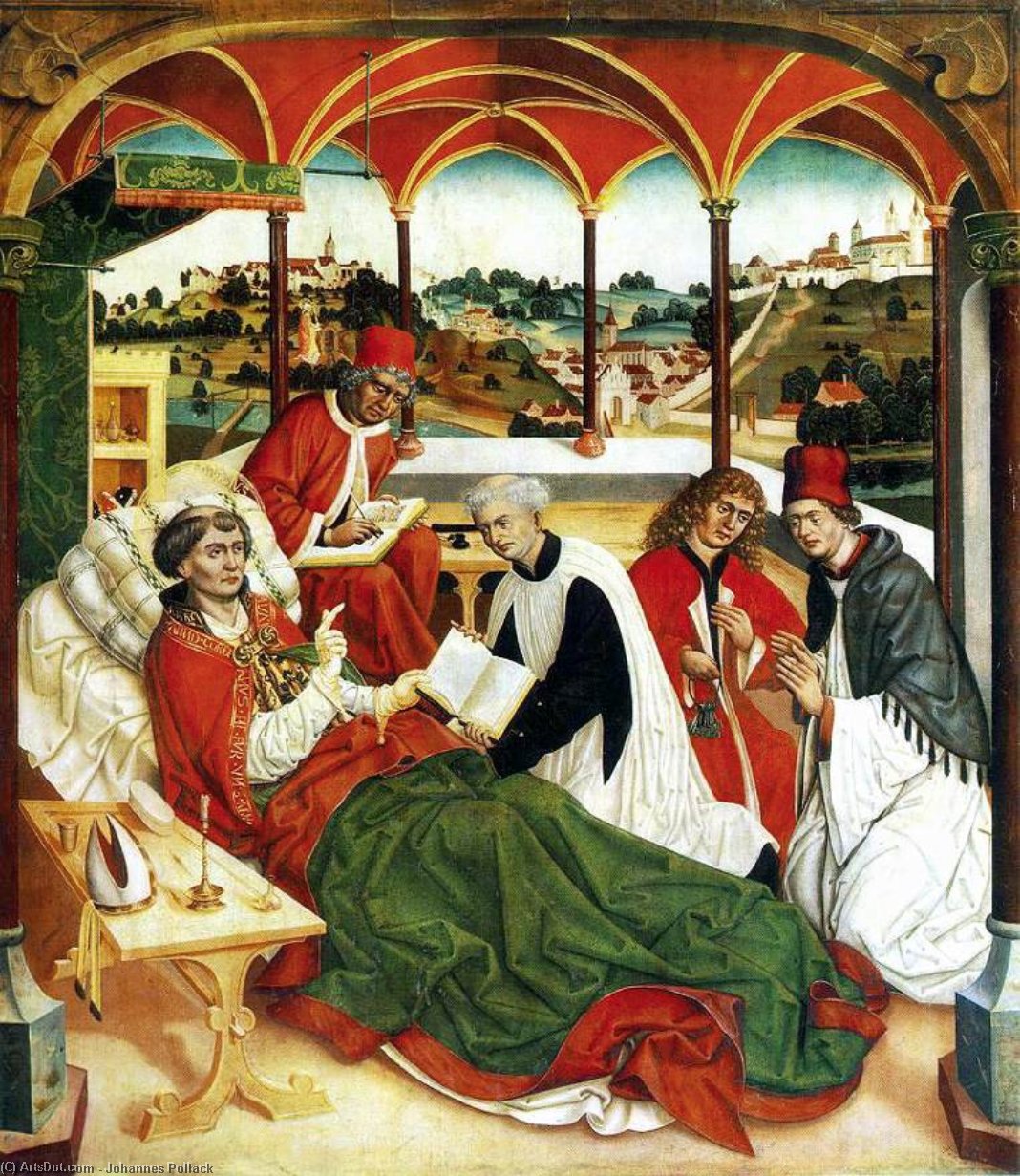 Wikioo.org - The Encyclopedia of Fine Arts - Painting, Artwork by Johannes Pollack - The Death of St Corbinian
