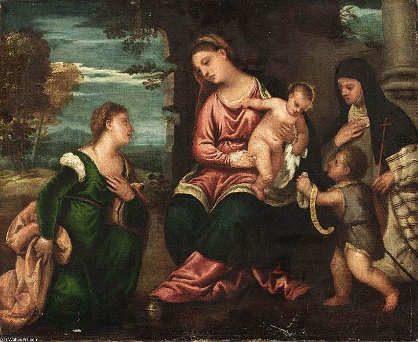 Wikioo.org - The Encyclopedia of Fine Arts - Painting, Artwork by Polidoro Da Lanciano - Madonna and Child with Saints