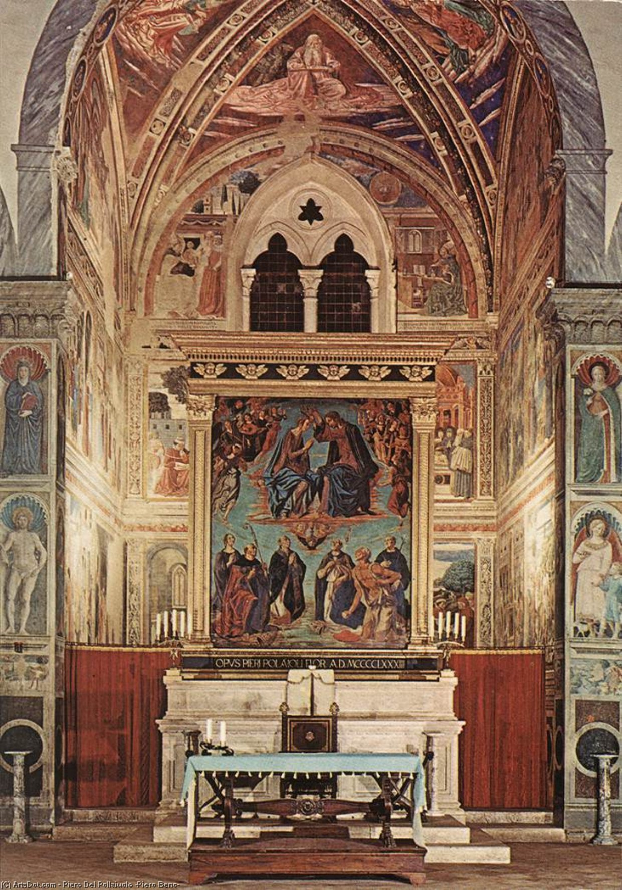 WikiOO.org - Encyclopedia of Fine Arts - Schilderen, Artwork Piero Del Pollaiuolo (Piero Benc) - Coronation of the Virgin