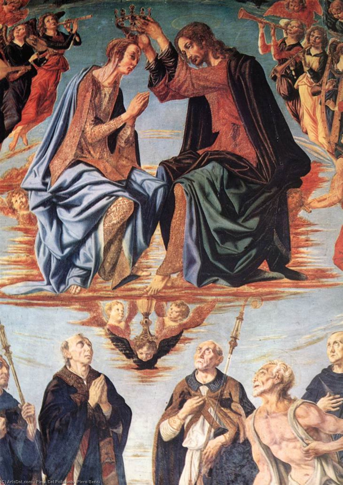 Wikioo.org - The Encyclopedia of Fine Arts - Painting, Artwork by Piero Del Pollaiuolo (Piero Benc) - Coronation of the Virgin