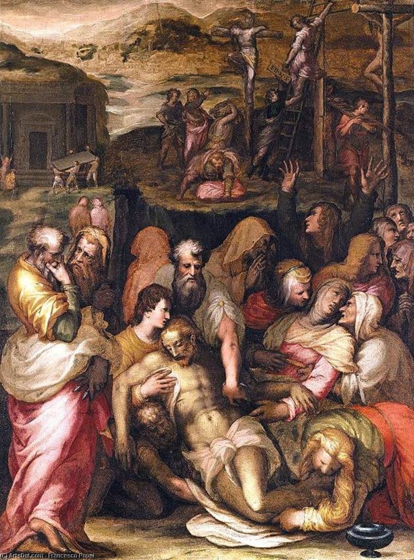 Wikioo.org - The Encyclopedia of Fine Arts - Painting, Artwork by Francesco Poppi - Lamentation over the Dead Christ