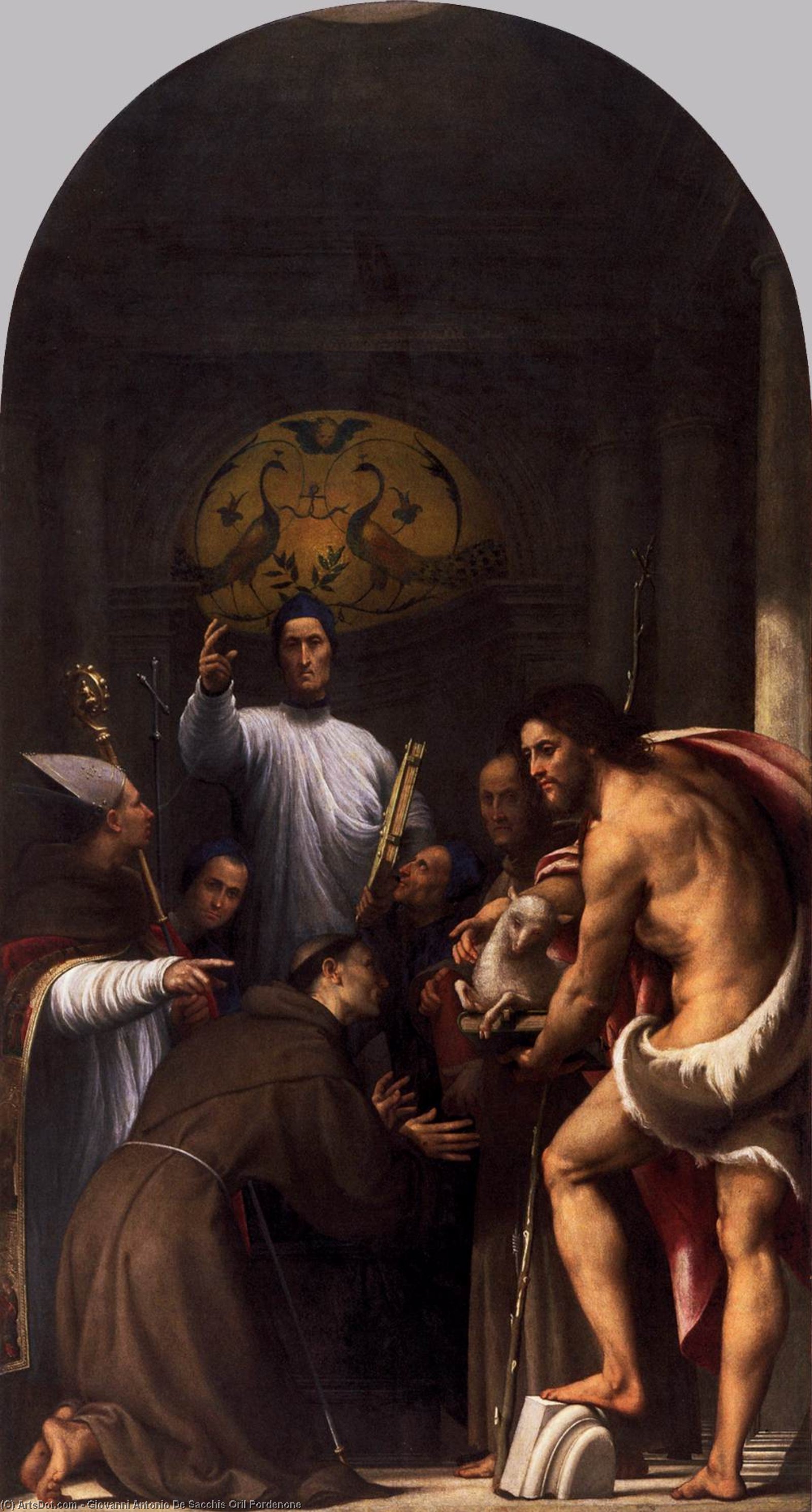 Wikioo.org - The Encyclopedia of Fine Arts - Painting, Artwork by Giovanni Antonio De Sacchis Oril Pordenone - St Lorenzo Giustiniani and Other Saints
