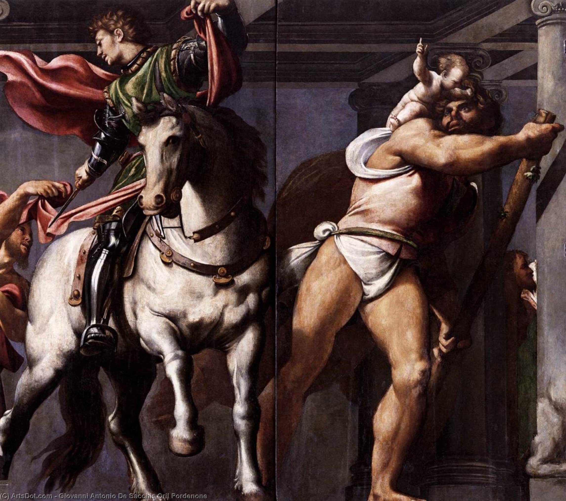 WikiOO.org - Güzel Sanatlar Ansiklopedisi - Resim, Resimler Giovanni Antonio De Sacchis Oril Pordenone - St Martin and St Christopher
