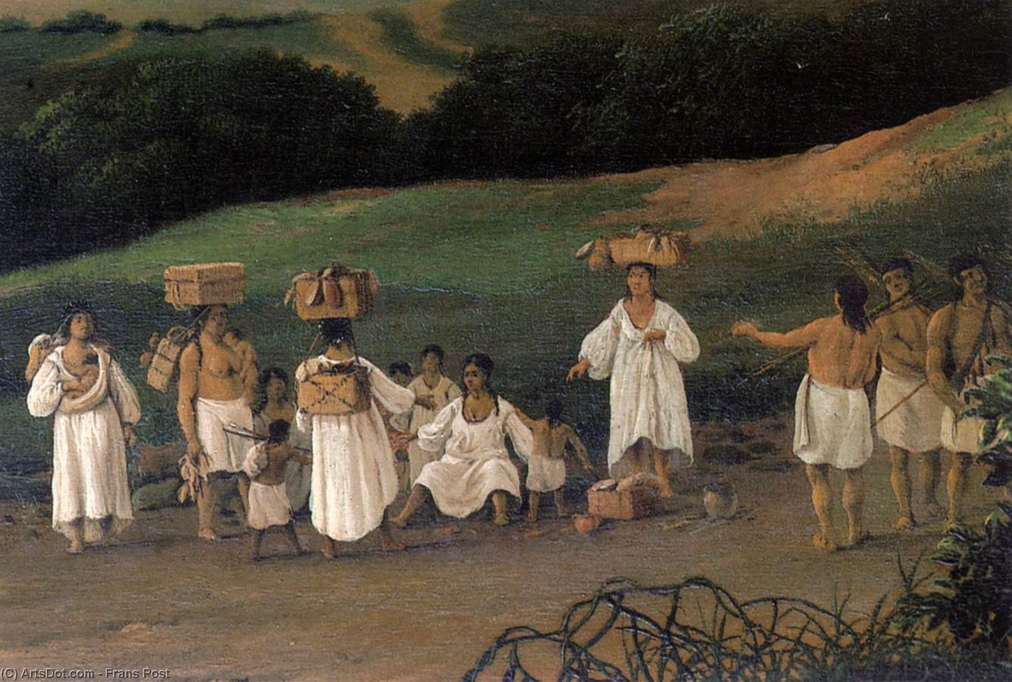 Wikioo.org - The Encyclopedia of Fine Arts - Painting, Artwork by Frans Post - Brazilian Landscape (detail)