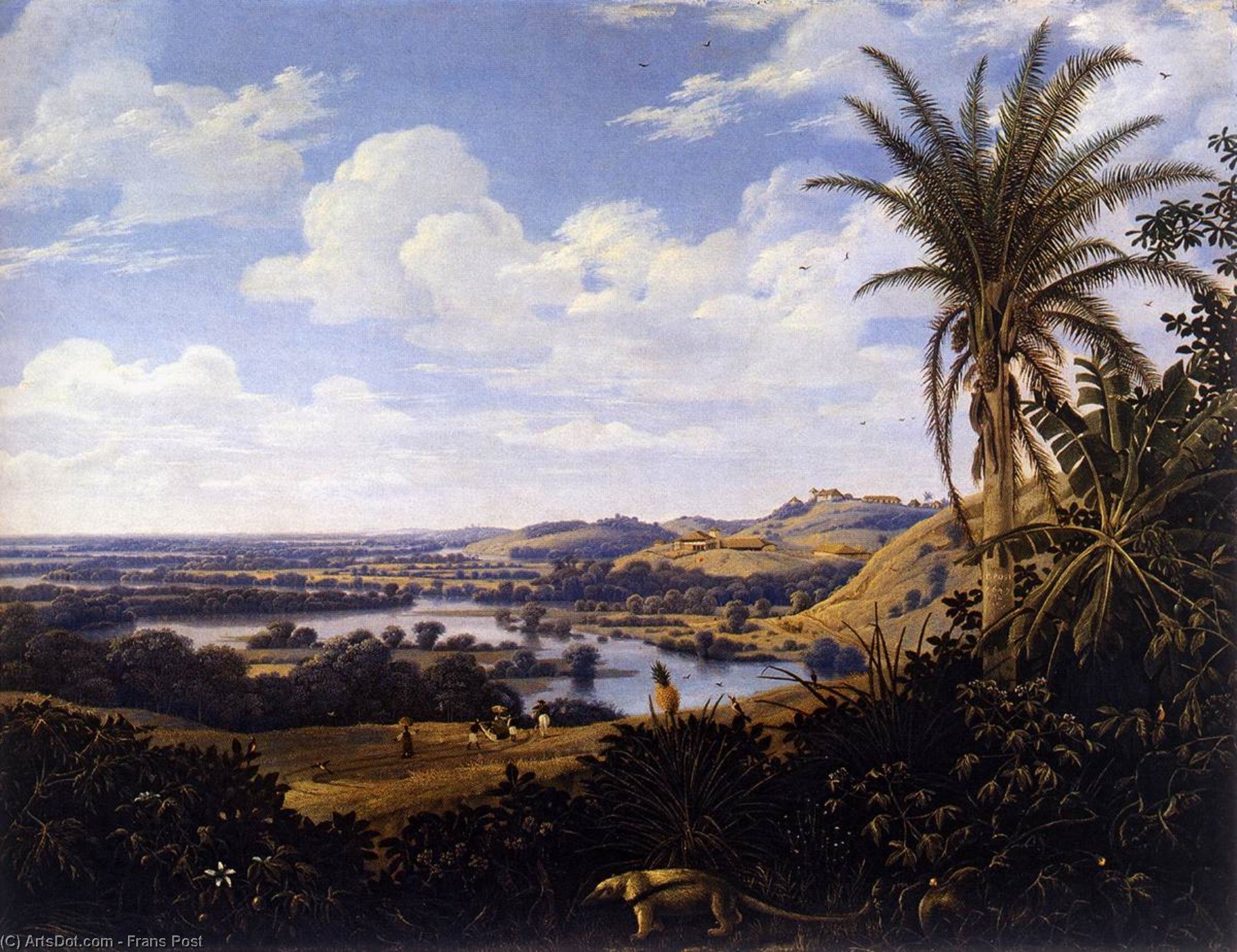 Wikioo.org - The Encyclopedia of Fine Arts - Painting, Artwork by Frans Post - Brazilian Landscape with Anteater