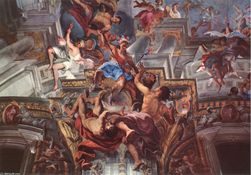 Wikioo.org – L'Encyclopédie des Beaux Arts - Peinture, Oeuvre de Andrea Pozzo - Allégorie de l œuvre missionnaire des jésuites (détail)