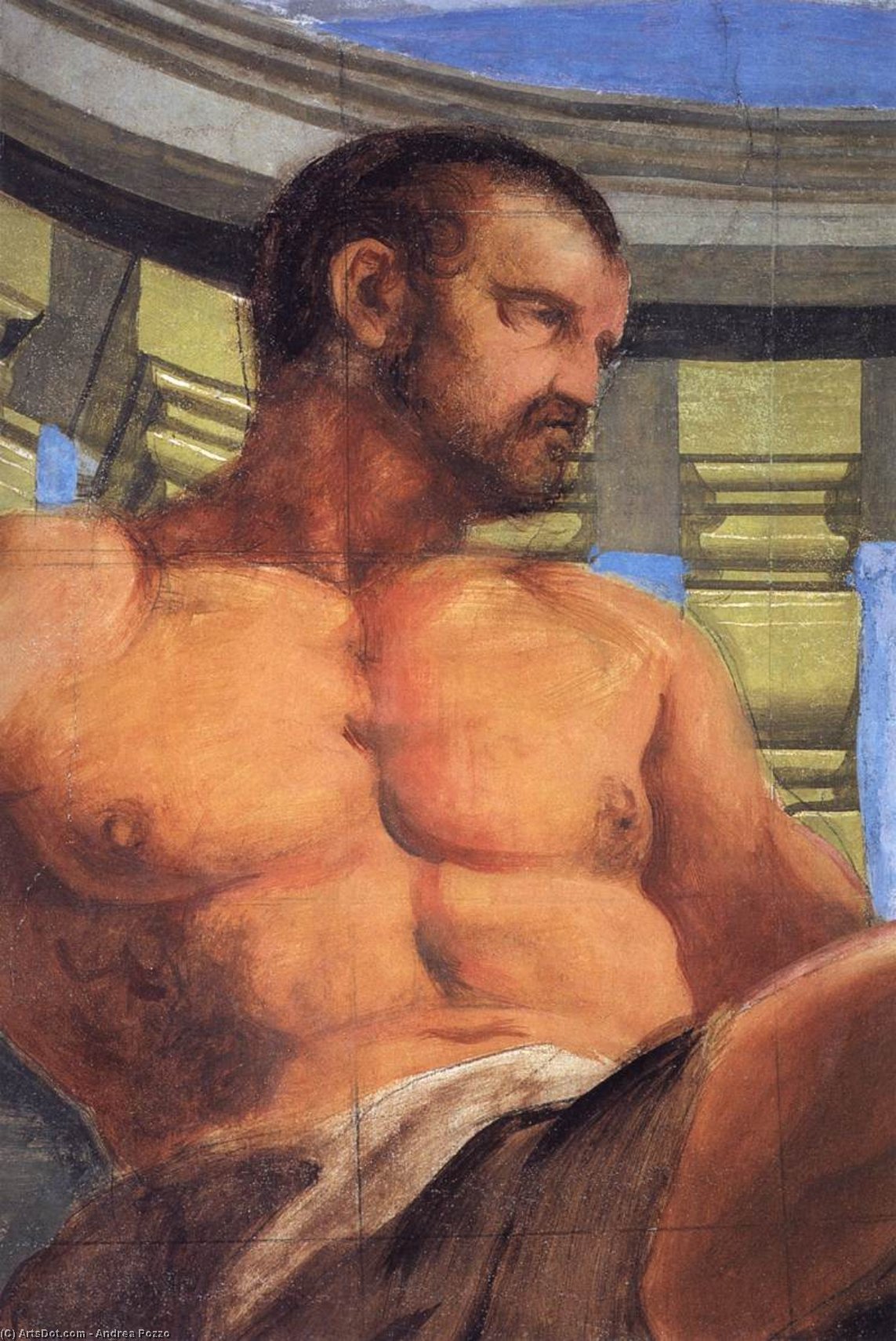 Wikioo.org - The Encyclopedia of Fine Arts - Painting, Artwork by Andrea Pozzo - Omphale Punishing Hercules (detail)