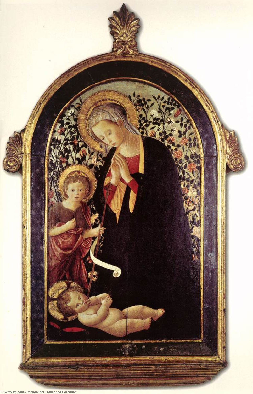 Wikioo.org - The Encyclopedia of Fine Arts - Painting, Artwork by Pseudo Pier Francesco Fiorentino - Adoration of the Child with the Young St John