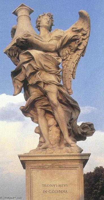 Wikioo.org - The Encyclopedia of Fine Arts - Painting, Artwork by Antonio Raggi - Angel with the Column