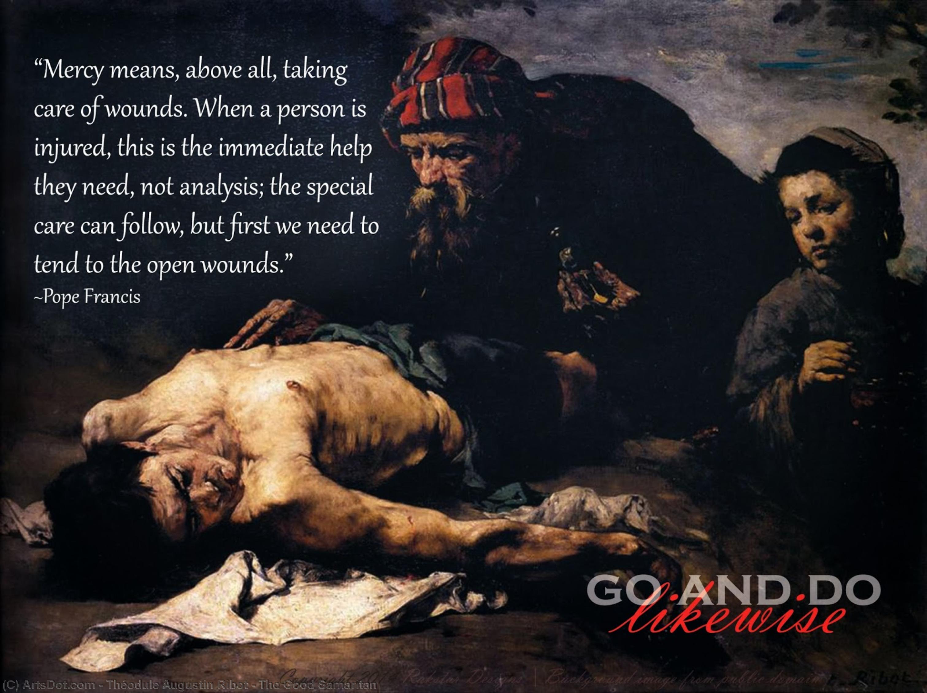 Wikioo.org - The Encyclopedia of Fine Arts - Painting, Artwork by Théodule Augustin Ribot - The Good Samaritan