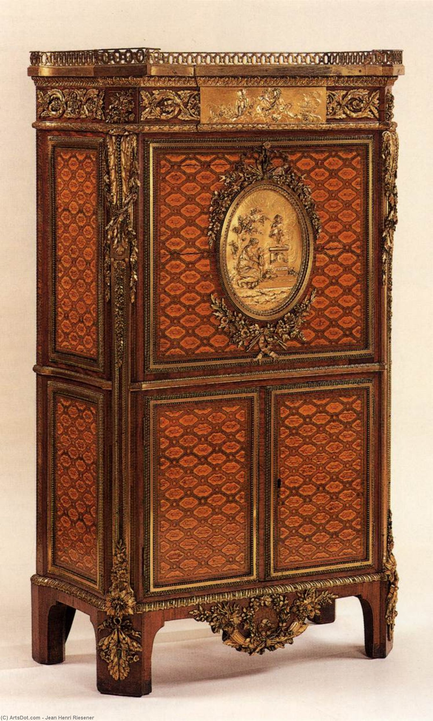 Wikioo.org - The Encyclopedia of Fine Arts - Painting, Artwork by Jean Henri Riesener - Drop-front secretaire