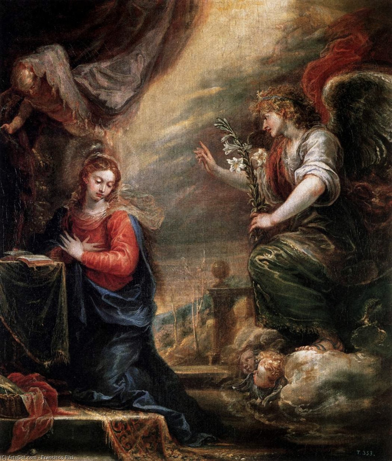Wikioo.org - The Encyclopedia of Fine Arts - Painting, Artwork by Francisco Rizi - Annunciation