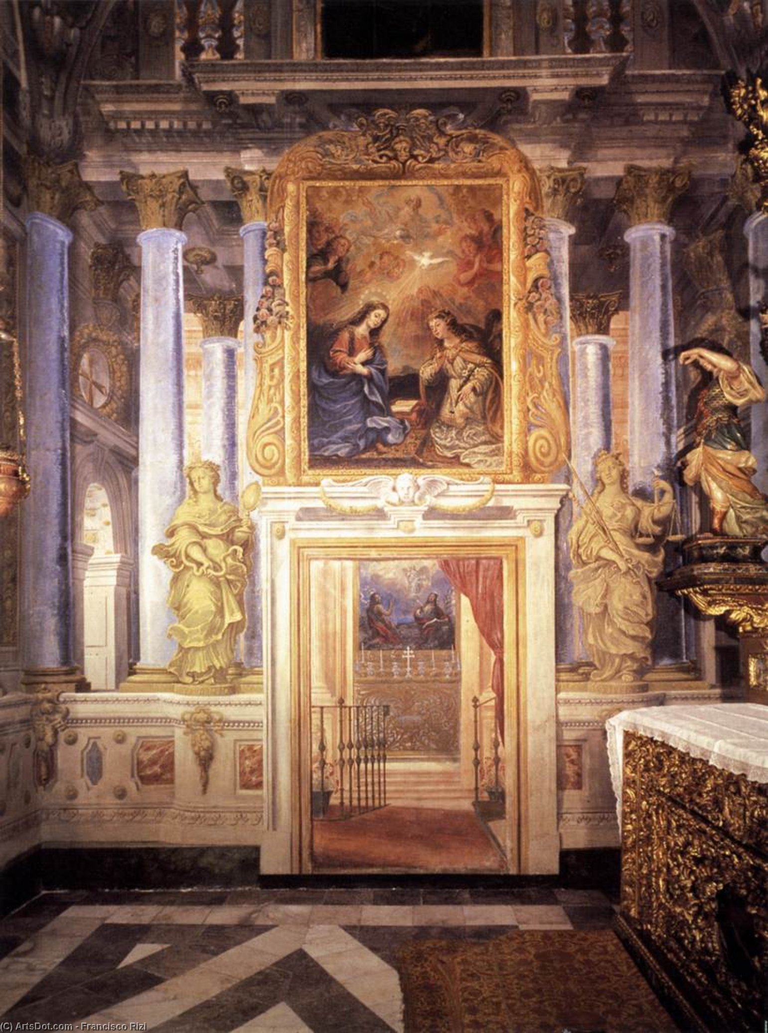 Wikioo.org - Bách khoa toàn thư về mỹ thuật - Vẽ tranh, Tác phẩm nghệ thuật Francisco Rizi - Decoration of the Capilla del Milagro