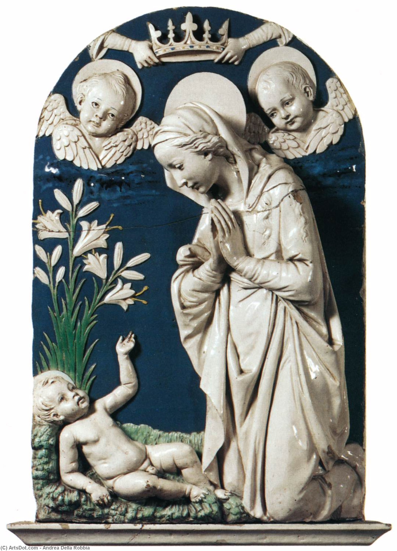 Wikioo.org - The Encyclopedia of Fine Arts - Painting, Artwork by Andrea Della Robbia - Adoration of the Child