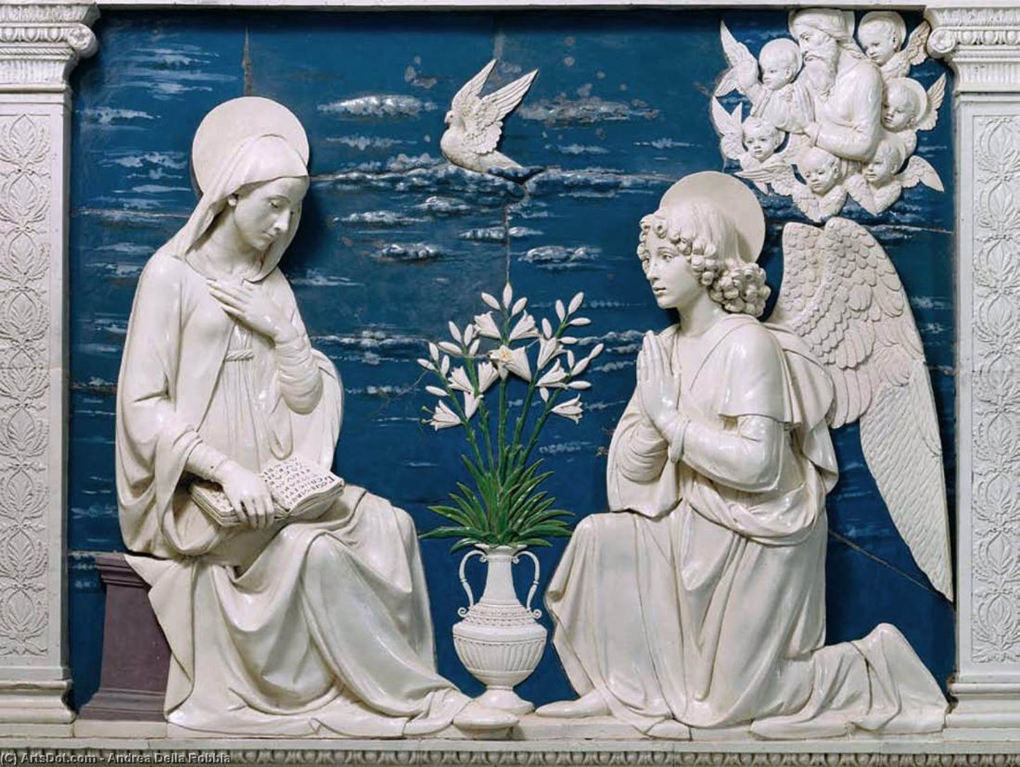 WikiOO.org - אנציקלופדיה לאמנויות יפות - ציור, יצירות אמנות Andrea Della Robbia - Annunciation