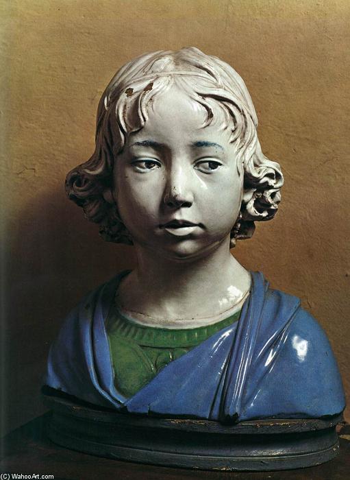 WikiOO.org - Енциклопедия за изящни изкуства - Живопис, Произведения на изкуството Andrea Della Robbia - Bust of a Boy
