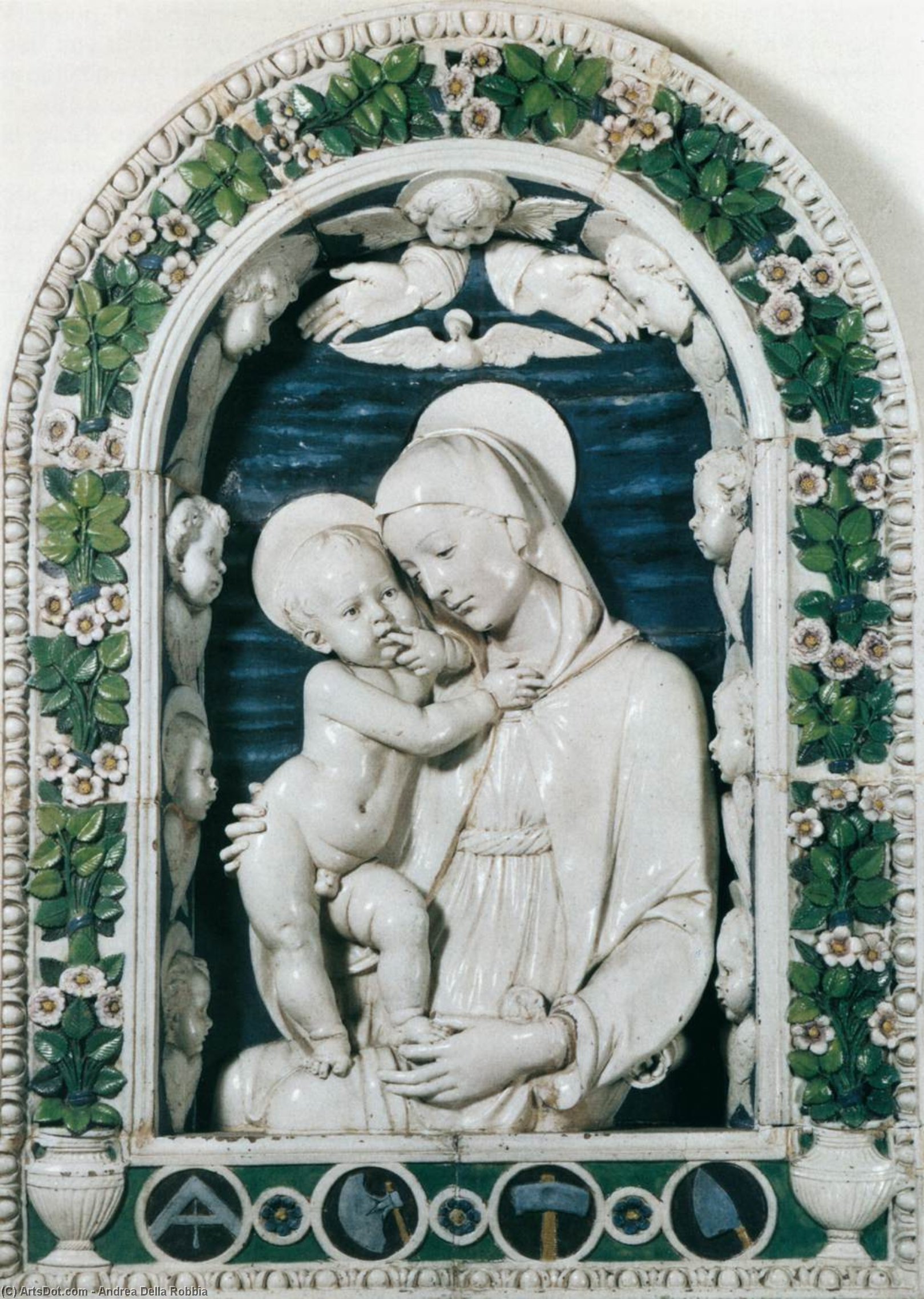 Wikioo.org - The Encyclopedia of Fine Arts - Painting, Artwork by Andrea Della Robbia - Madonna of the Stonemasons