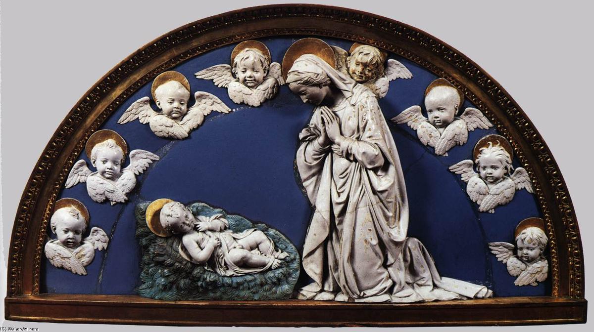 Wikioo.org - The Encyclopedia of Fine Arts - Painting, Artwork by Andrea Della Robbia - Virgin Mary Adoring the Christ Child