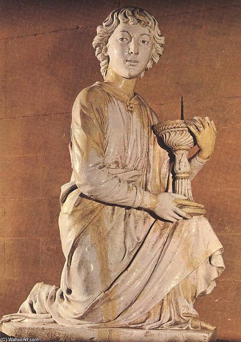 WikiOO.org - Encyclopedia of Fine Arts - Målning, konstverk Luca Della Robbia - Candelabrum-Bearing Angel