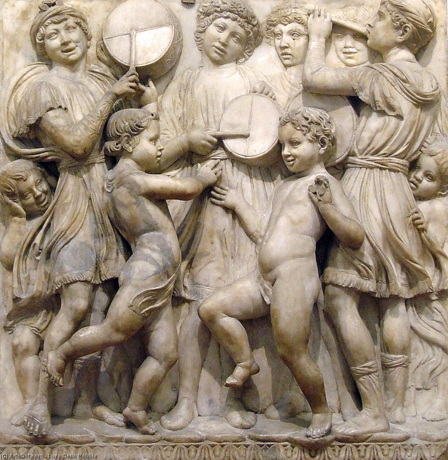 Wikioo.org - The Encyclopedia of Fine Arts - Painting, Artwork by Luca Della Robbia - Cantoria: fourth top relief