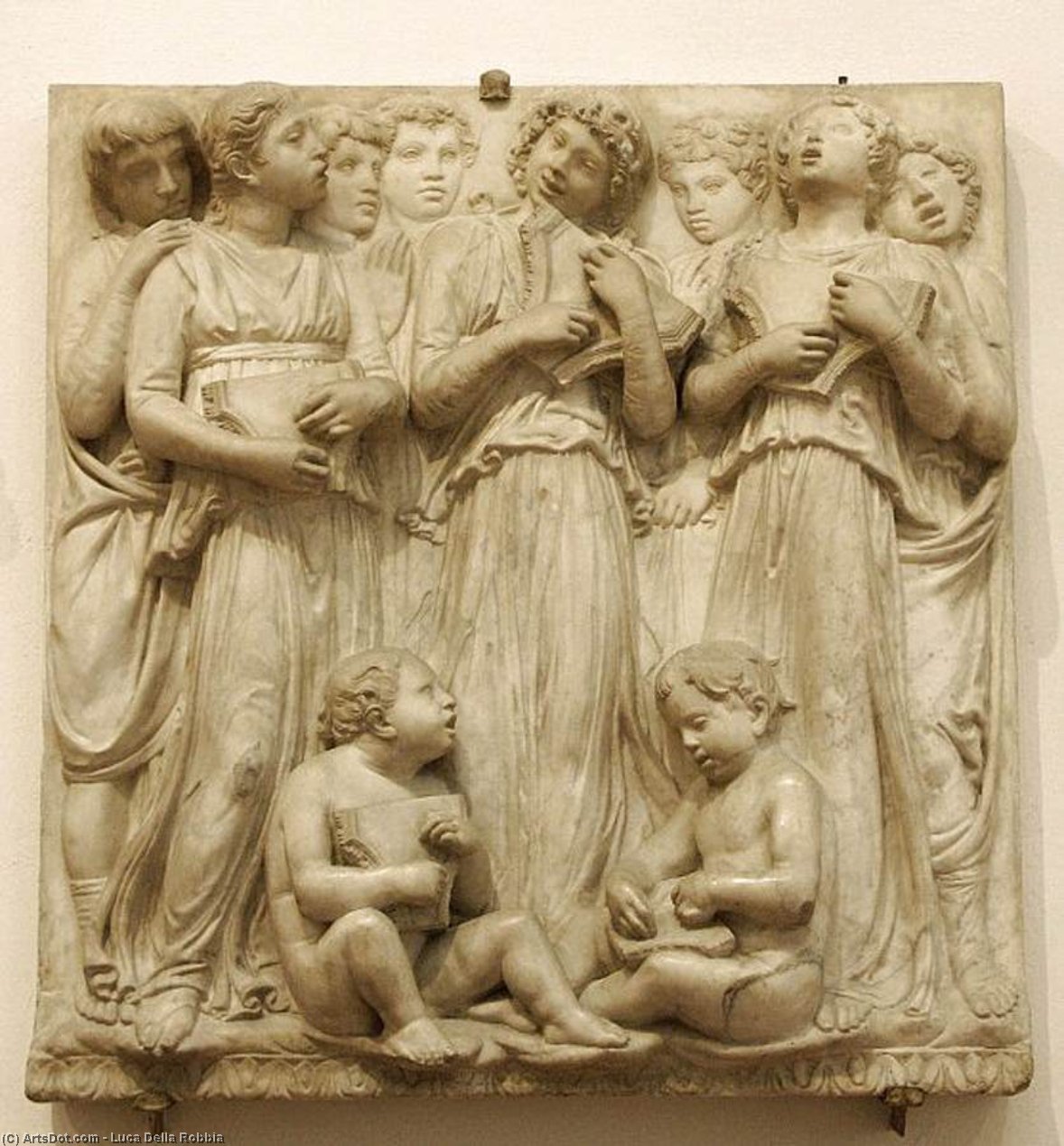 Wikioo.org - The Encyclopedia of Fine Arts - Painting, Artwork by Luca Della Robbia - Cantoria: second top relief